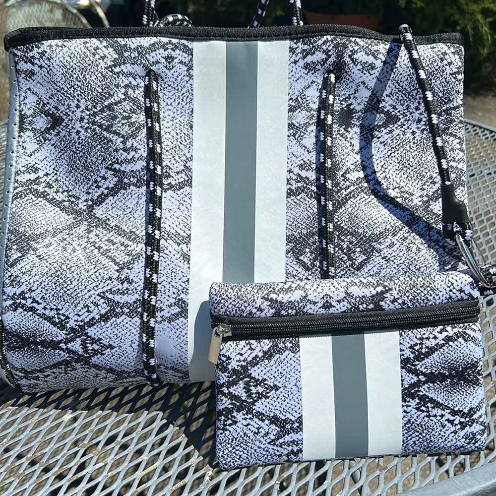 Snakeskin Neoprene Tote and Wristlet